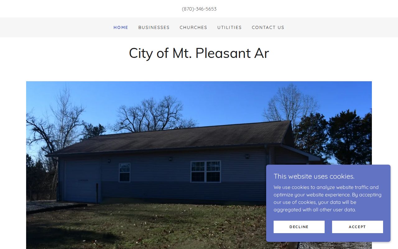 Official Town of Mount Pleasant Arkansas website and public contact route